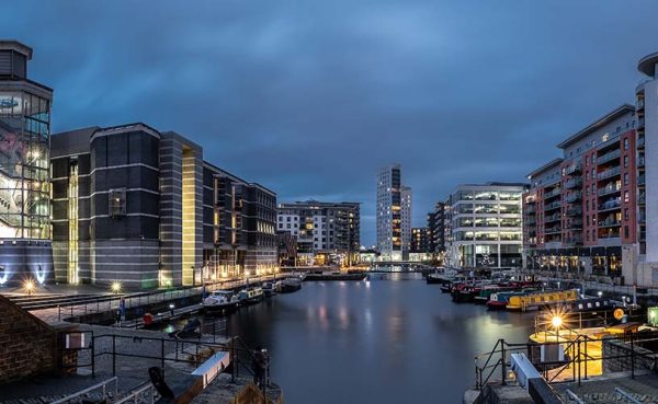 Leeds Docks at dusk