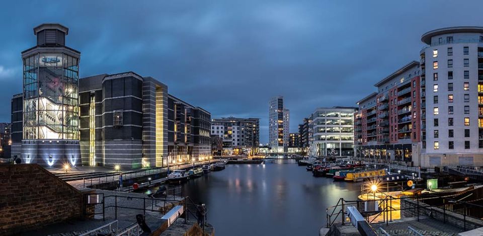 Leeds Docks at dusk