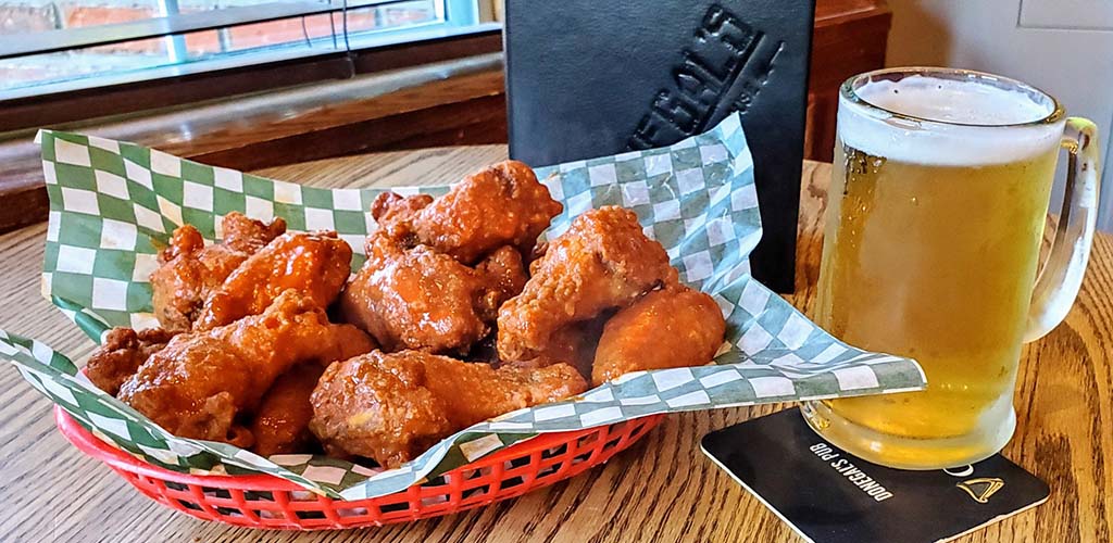 Chicken wings and beer from Donegal's Irish House