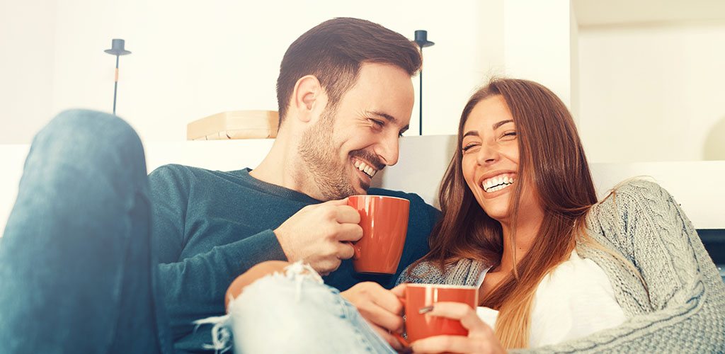 A couple having a funny conversation