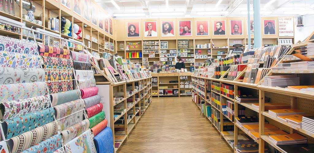 An aisle of craft materials at Fred Aldous