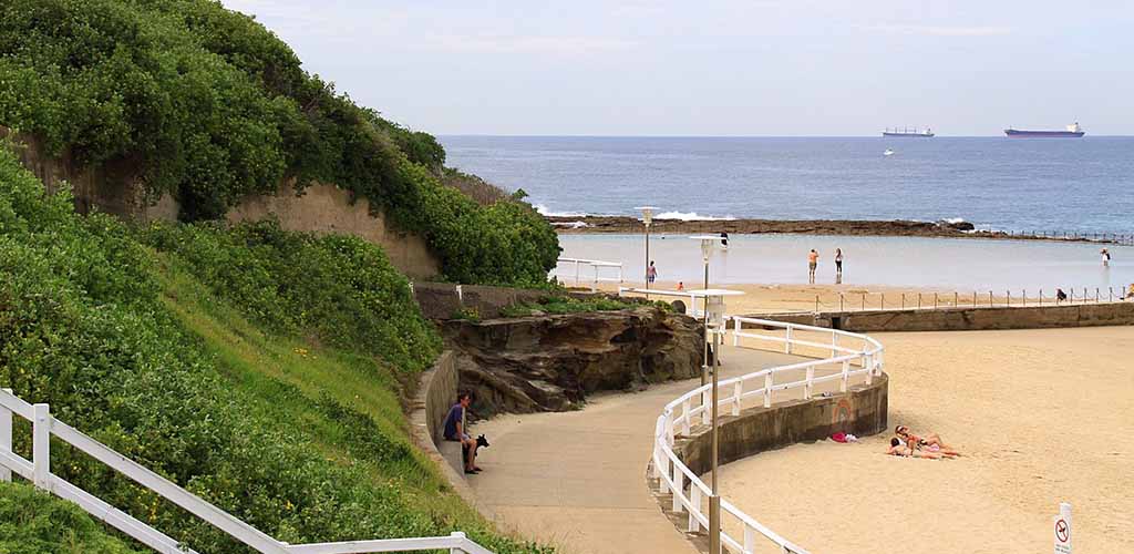 An overcast day at Newcastle Beach