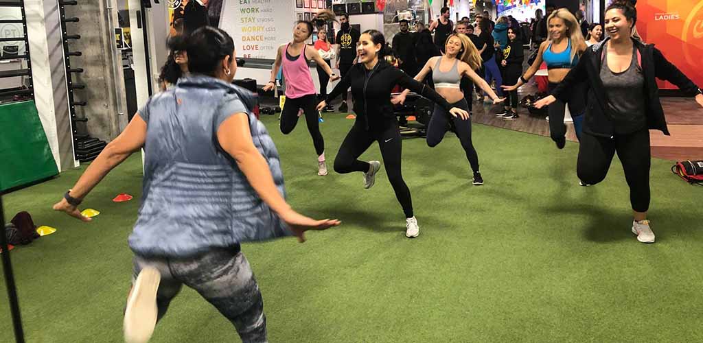 A dance class at Gold's Gym