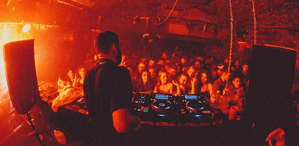 The dark and crowded dance floor of The Cabaret Voltaire