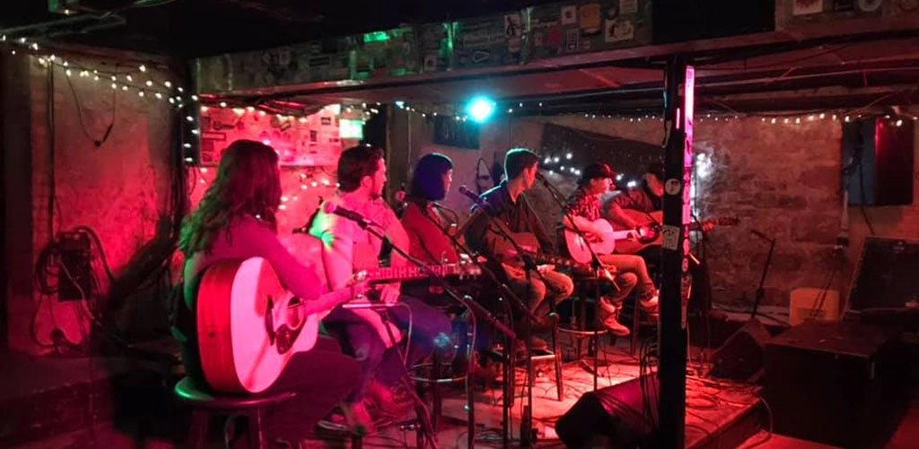 An acoustic performance at The Cavern