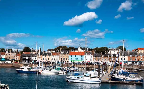 Small harbor in Anstruther village, Fife.