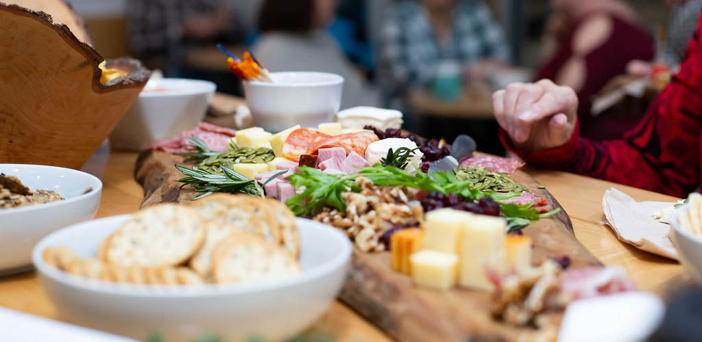 A charcuterie board from Equator Coffee Roasters