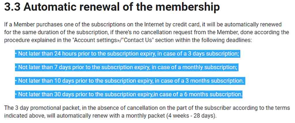 Automatic renewal of membership