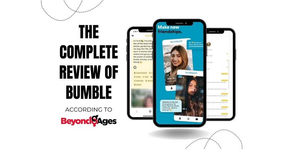 Screenshots from our review of Bumble