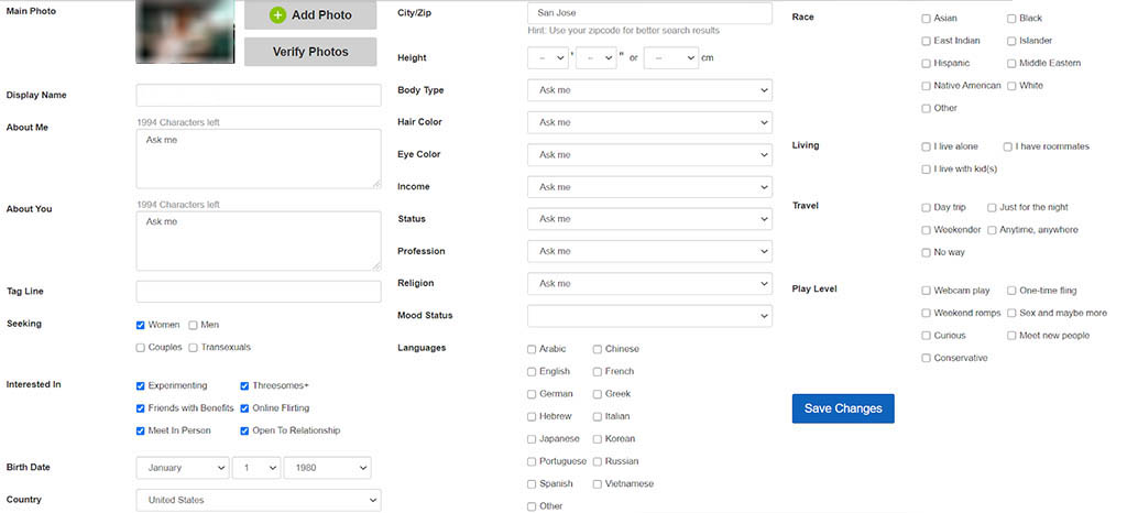 Detailed profile creation 1