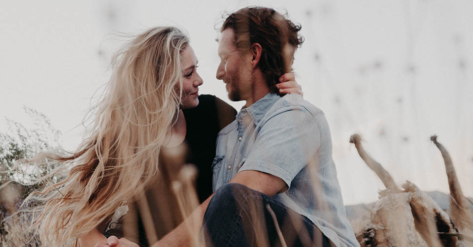 Couple on a date in the desert