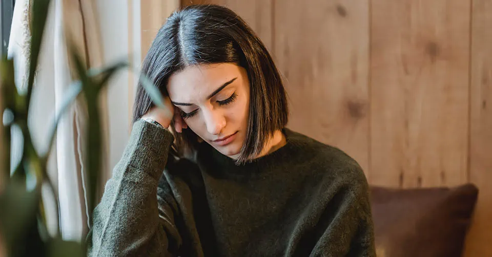 Woman bored after texting someone