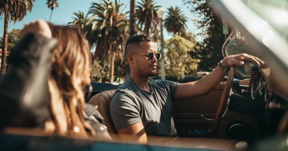 Man and woman in a car