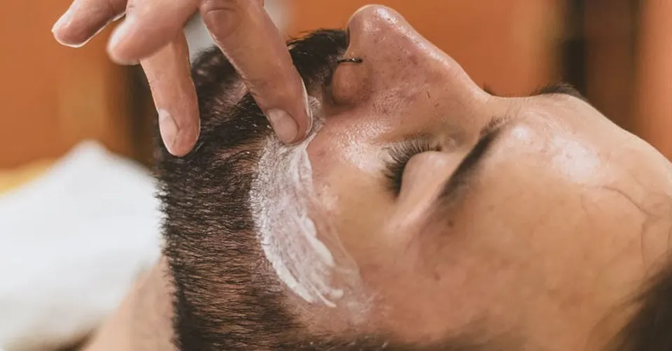 Man getting a shave