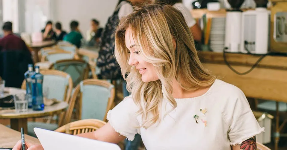 Woman in a coffee shop