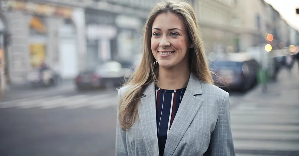 Beautiful woman in a suit