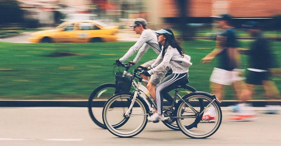 Couple on a bike date