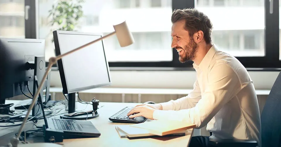 A man enjoying his work