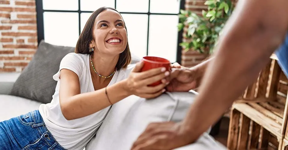 Getting his girlfriend coffee