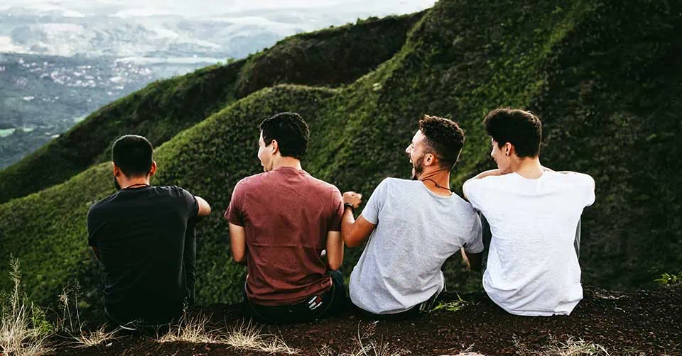 A man spending time with his friends