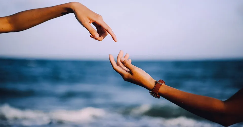 Breaking the touch barrier during a date at the beach