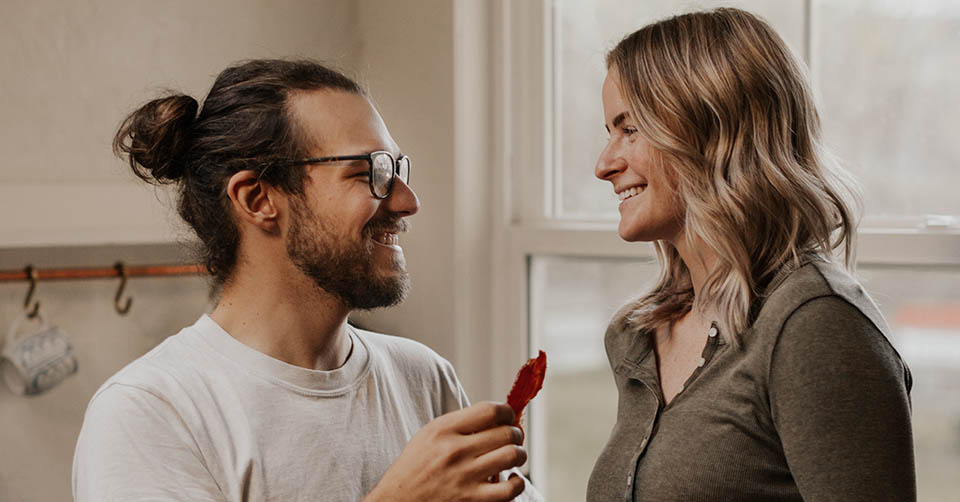 A couple in the kitchen