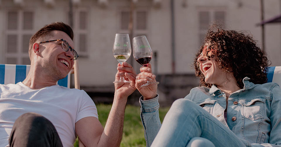 Couple on a wine date