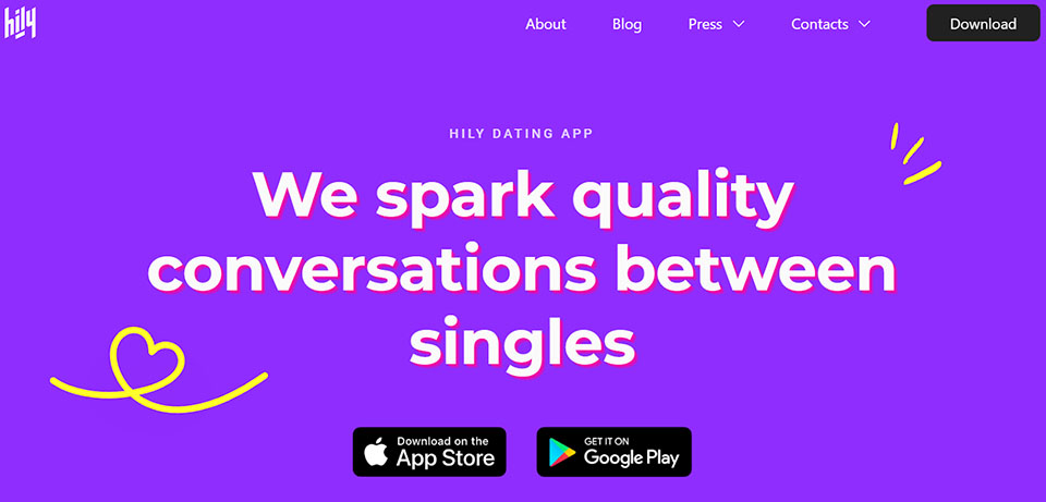 Hily landing page