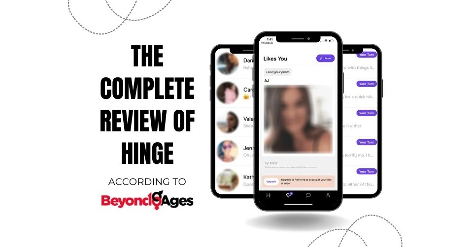 Screenshots from our review of Hinge