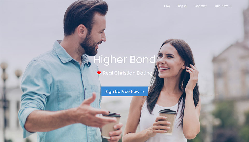 Higher Bond dating site landing page