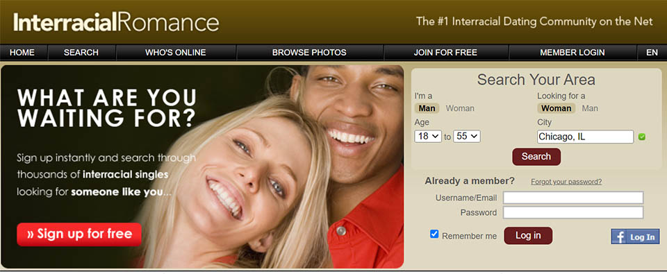 Interracial Romance landing page