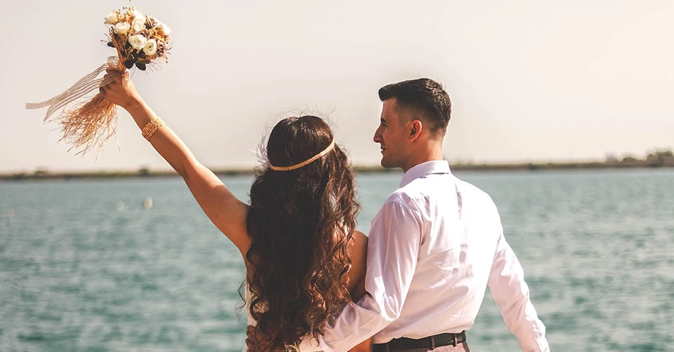 Just married on a yacht