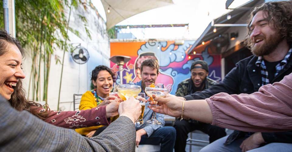 A group at Lantern Bar