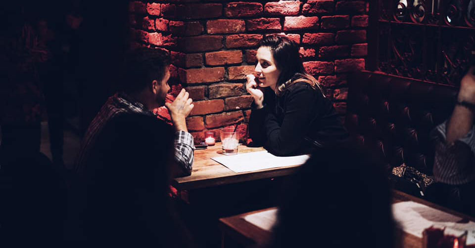 Having a deep conversation at Lolita Cocina & Tequila Bar Back Bay Boston