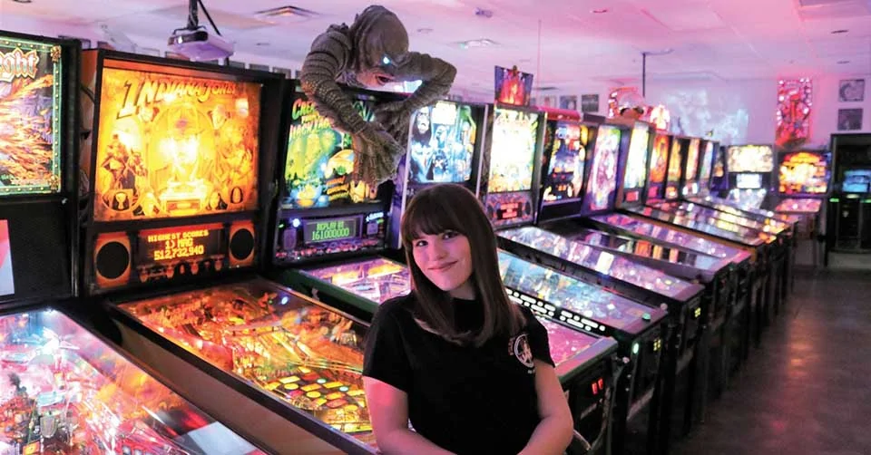 A row of games at StarFighters Arcade Mesa