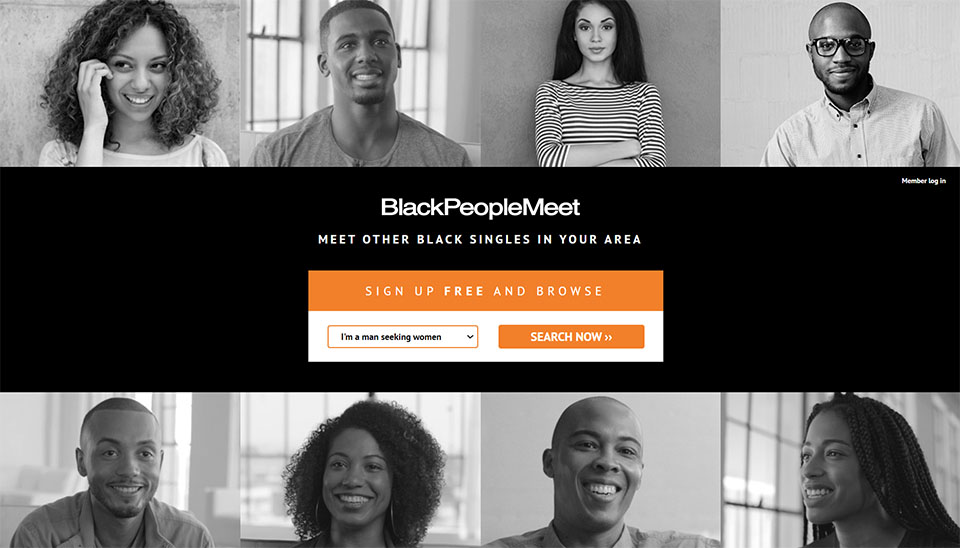 BlackPeopleMeet landing page