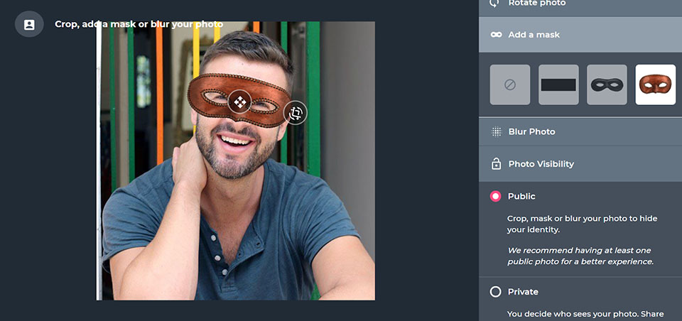 Ashley Madison profile photo masks