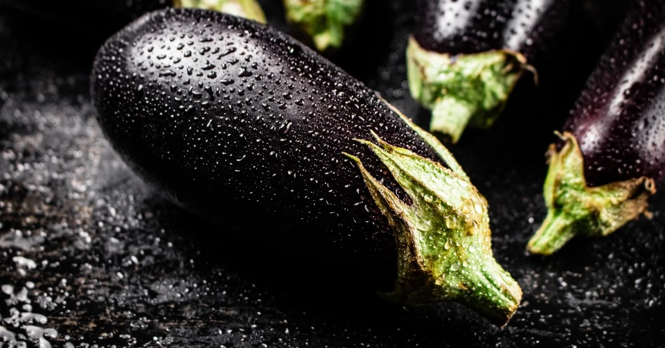 A hydrated eggplant