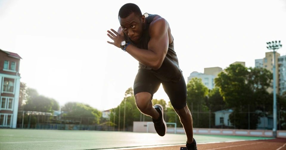 A man sprinting