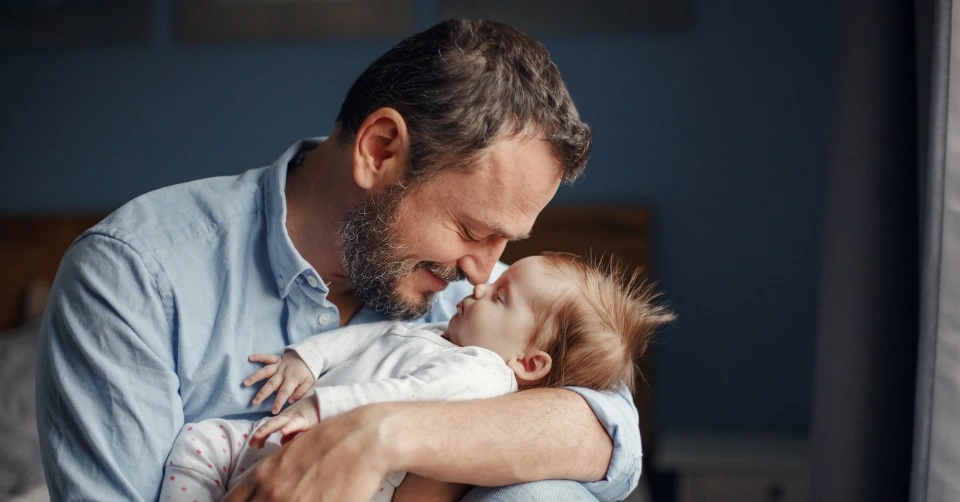 A father spending time with his baby